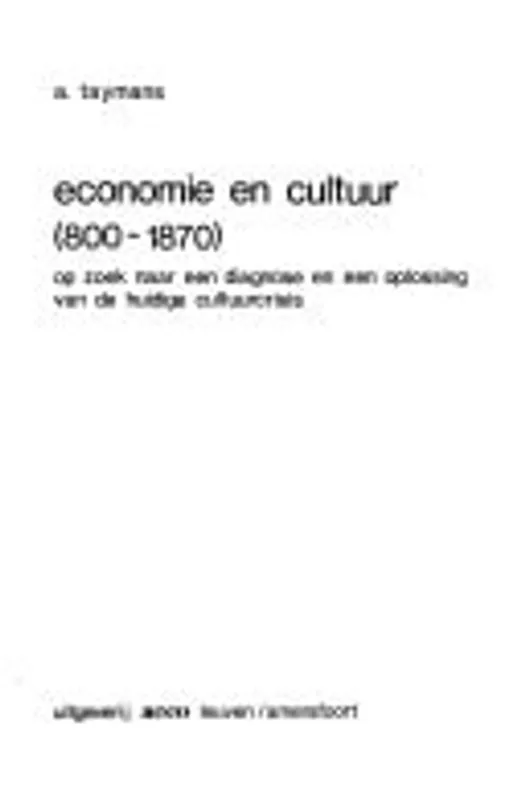 Economie en cultuur 800-1870 - Taymans Meest Verkocht