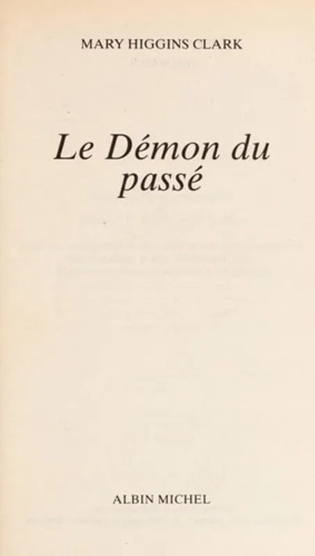 Lage Prijs Le Demon Du Passe - Mary Higgins Clark