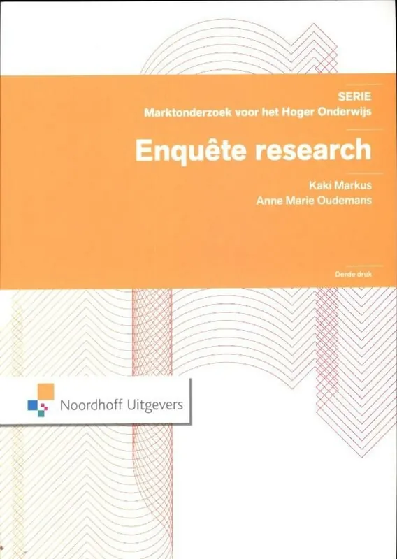 Enquete research - K.A.R. Markus; Anne Marie Oudmans; A.M. Oudemans Superprijs