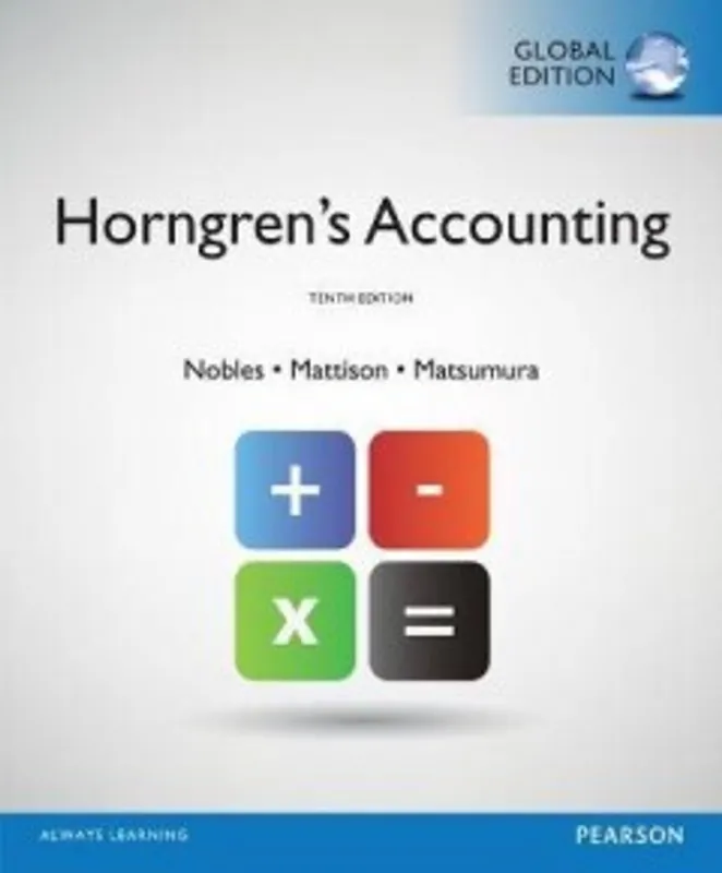 Horngren's Accounting, Global Edition - Nobles Tracie; Mattison Brenda Exclusieve Aanbieding