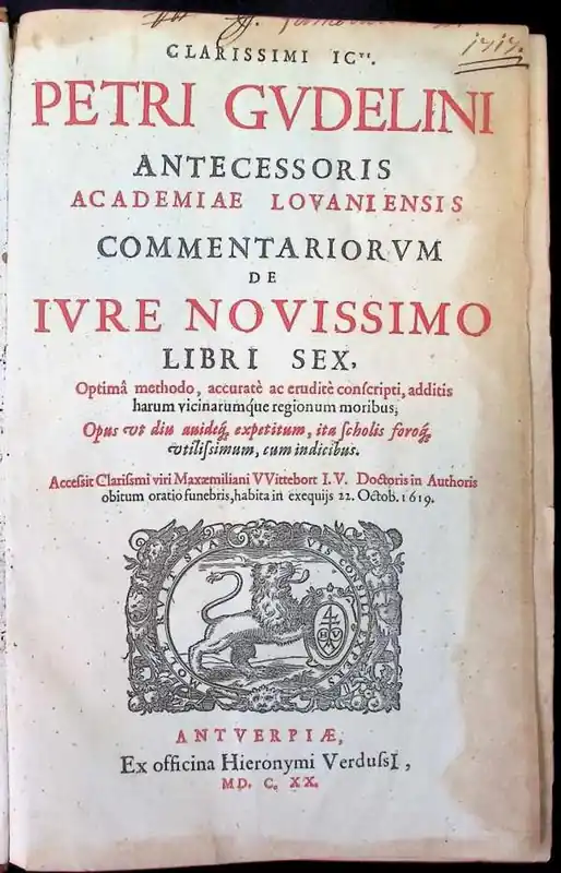 De jure novissimo libri sex. optima methodo accurate et erudite conscripti, additis harum vicinarumque regionum moribus - Gudelinus Petrus ( Pierre Goudelin ) Korting