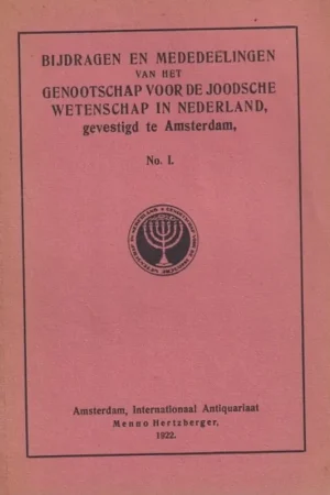Actieprijs Bijdragen en mededeelingen van het Genootschap voor de Joodsche Wetenschap in Nederland,gevestigd in Amsterdam - N/A