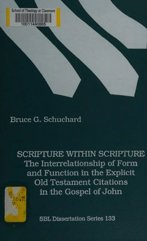 Scripture within scripture - Bruce G. Schuchard Bestseller