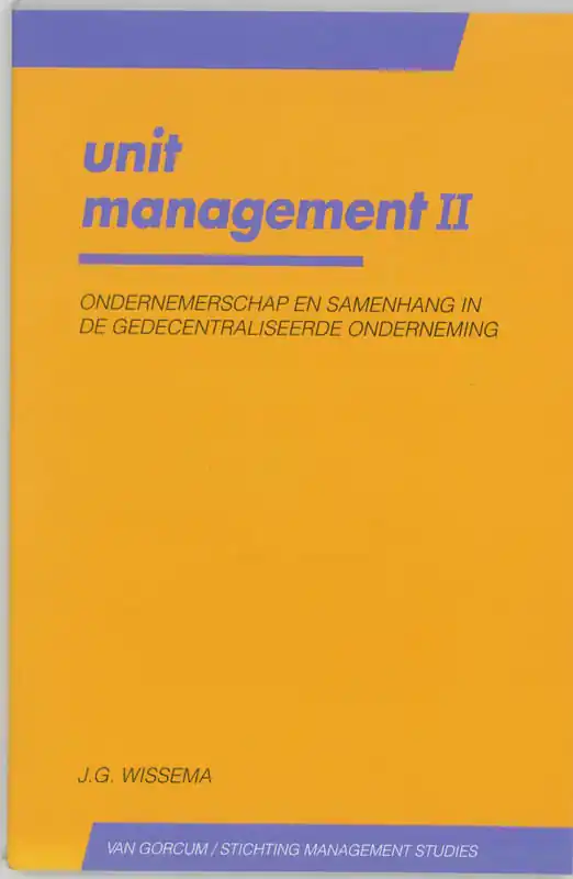 Unit management II - J.G. Wissema Bestel Nu