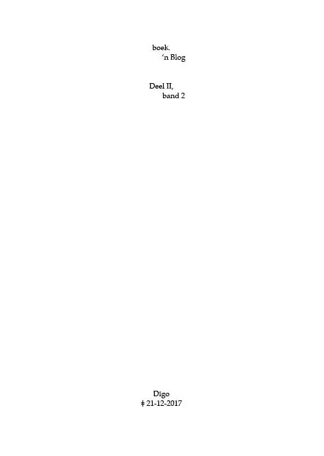 Aanbieding boek.-’n Blog, deel II, band 2 / Druk 1
