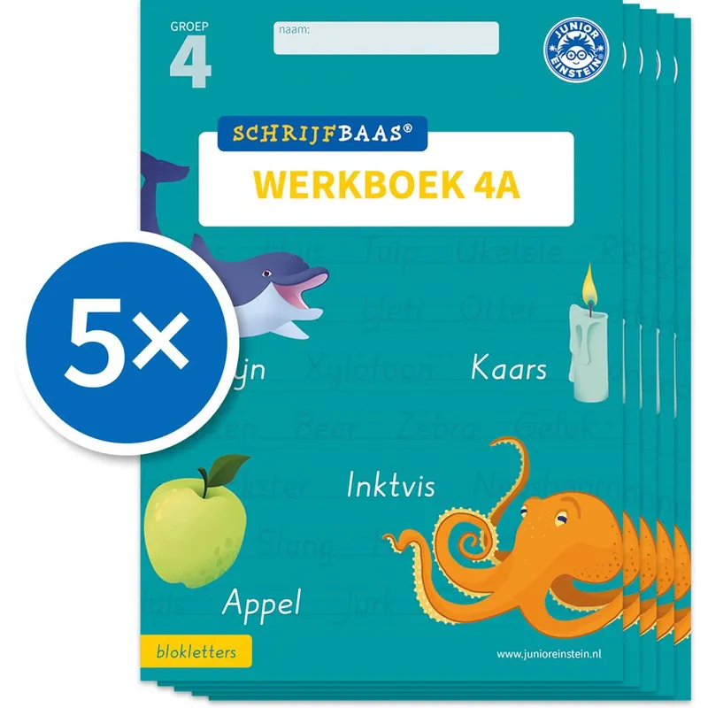Populair Schrijfbaas Blokletters Werkboek 4A (Set van 5) / Druk 1