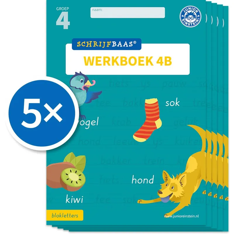 Schrijfbaas Blokletters Werkboek 4B (Set van 5) / Druk 1 Populair